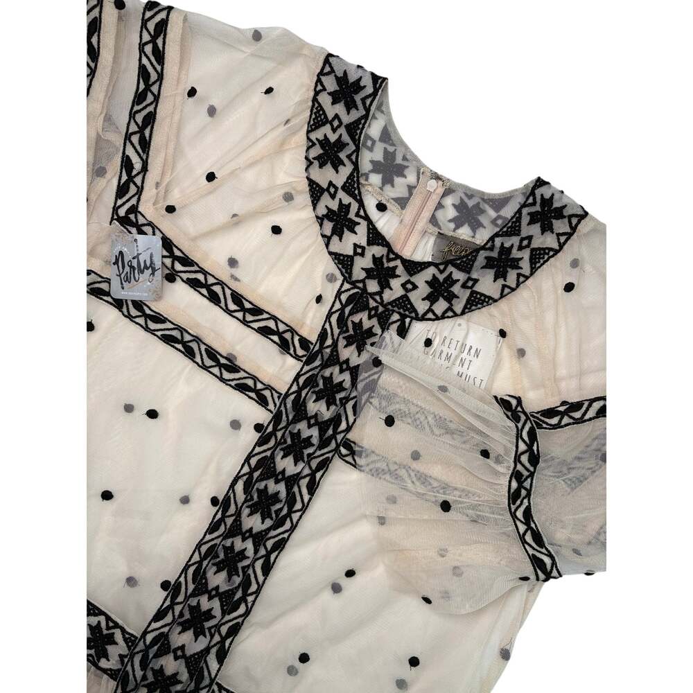 NWT Free People Midnight Magic Embroidered Tulle Tunic Dress Overlay L